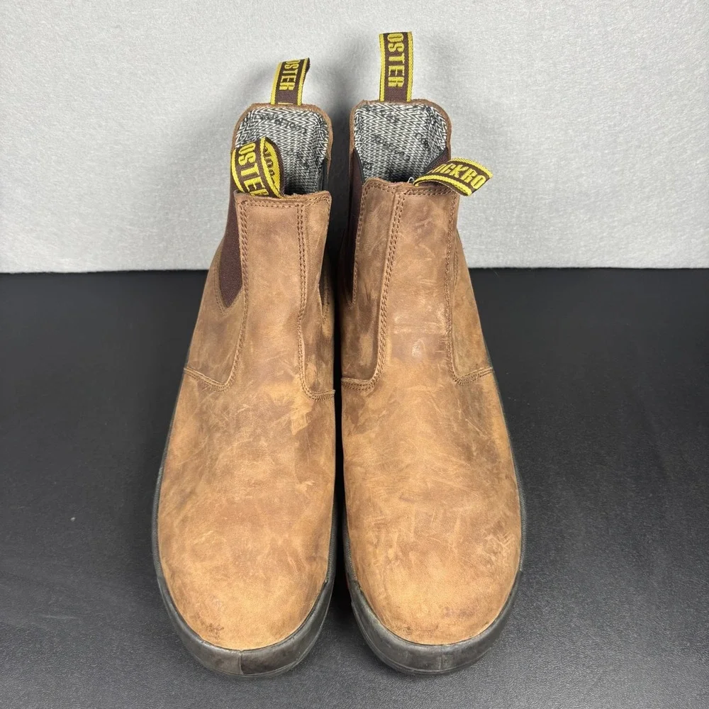 Rockrooster Lumen Brown Leather Work Boots Mens 13 Wide Chelsea Slip On EH AK224